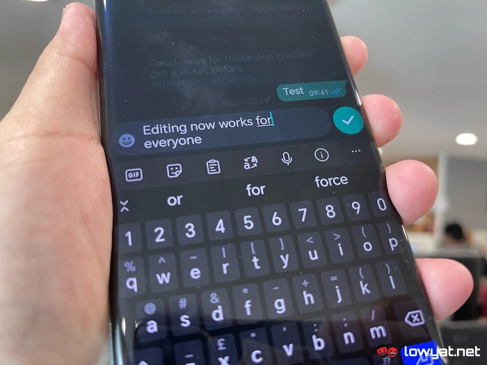 WhatsApp Officially Rolls Out New Message Editing Feature - Lowyat.NET WhatsApp Tambah Fitur “Edit Pesan” Hingga 15 Menit Setelah Dikirim